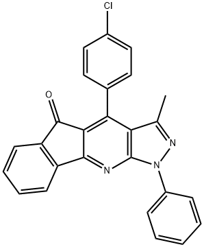 4-(4-CHLORO-PHENYL)-3-METHYL-1-PHENYL-1H-INDENO[1,2-B]PYRAZOLO[4,3-E]PYRIDIN-5-ONE Structure