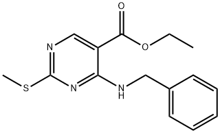 ETHYL 4-(BENZYLAMINO)-2-(METHYLTHIO)PYRIMIDINE-5-CARBOXYLATE Struktur