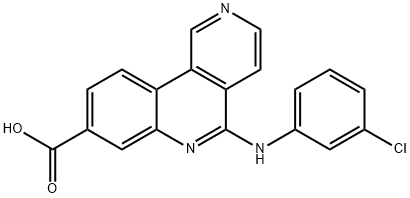 5-((3-クロロフェニル)アミノ)ベンゾ[C][2,6]ナフチリジン-8-カルボン酸 化学構造式