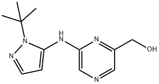 2-PyrazineMethanol, 6-[[1-(1,1-diMethylethyl)-1H-pyrazol-5-yl]aMino]- Structure