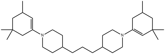 1-(3,3,5-trimethyl-1-cyclohexen-1-yl)-4-[3-[1-(3,5,5-trimethyl-1-cyclohexen-1-yl)-4-piperidyl]propyl]piperidine ,101012-79-7,结构式