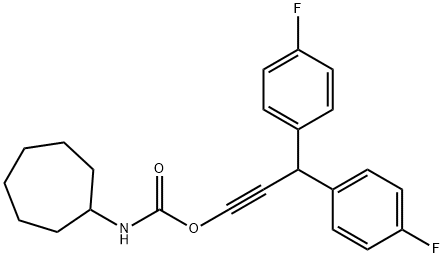 Di-(p-fluorophenyl)propynyl-N-cycloheptyl-carbamate Structure