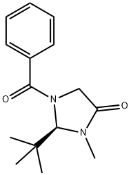 (2R)-1-ベンゾイル-2-tert-ブチル-3-メチル-4-イミダゾリジノン 化学構造式