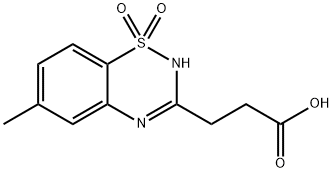 6-Methyl-2H-1,2,4-benzothiadiazine-3-propanoic acid 1,1-dioxide,101063-96-1,结构式