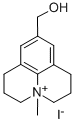 1H,5H-Benzo(ij)quinolizinium, 2,3,6,7-tetrahydro-9-(hydroxymethyl)-4-m ethyl-, iodide 化学構造式