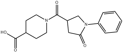 1010873-30-9 1-[(5-オキソ-1-フェニルピロリジン-3-イル)カルボニル]ピペリジン-4-カルボン酸