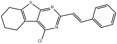 4-CHLORO-2-[2-PHENYLVINYL]-5,6,7,8-TETRAHYDRO[1]BENZOTHIENO[2,3-D]PYRIMIDINE Struktur