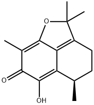 (R)-4,5-ジヒドロ-6-ヒドロキシ-2,2,5,8-テトラメチル-2H-ナフト[1,8-bc]フラン-7(3H)-オン 化学構造式