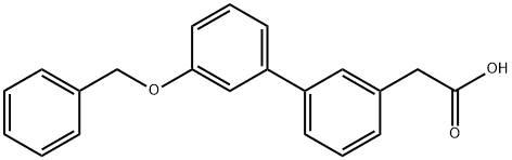 3-[3-(ベンジルオキシ)フェニル]フェニル酢酸 化学構造式