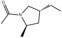 Pyrrolidine, 1-acetyl-4-ethyl-2-methyl-, trans- (9CI) Structure