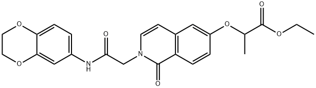 ethyl 2-(2-(2-(2,3-dihydrobenzo[b][1,4]dioxin-6-ylaMino)-2-oxoethyl)-1-oxo-1,2-dihydroisoquinolin-6-yloxy)propanoate Struktur