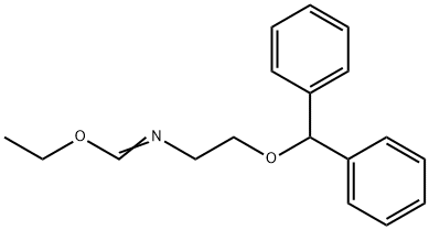 N-(2-benzhydryloxyethyl)-1-ethoxy-methanimine 化学構造式