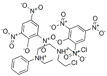 bis(2-chloroethyl)-[2-(ethyl-phenyl-ammonio)ethyl]azanium, 2,4,6-trini trophenolate,101418-42-2,结构式