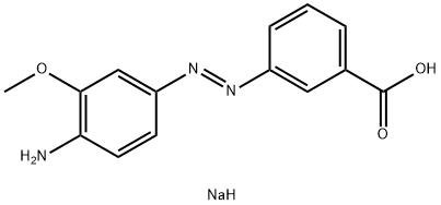 3-(4-アミノ-3-メトキシフェニルアゾ)安息香酸ナトリウム 化学構造式