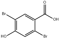 2,5-ジブロモ-4-ヒドロキシ安息香酸 化学構造式