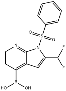 Boronic acid, B-[2-(difluoroMethyl)-1-(phenylsulfonyl)-1H-pyrrolo[2,3-b]pyridin-4-yl]- 化学構造式