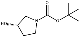 (S)-1-(tert-ブトキシカルボニル)-3-ピロリジノール 化学構造式