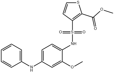 3-[[[2-Methoxy-4-(phenylamino)phenyl]amino]sulfonyl]-2-thiophenecarboxylicacidmethylester Struktur