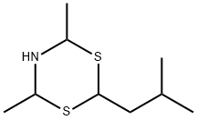 2-Isobutyl-4,6-dimethyldihydro-4H-1,3,5-dithiazine Struktur