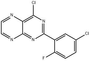 4-氯-2-(5-氯-2-氟苯基)蝶啶 结构式