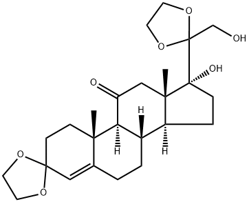 17,21-Dihydroxy-pregn-5-ene-3,11,20-trione 3,20-Diethylene Ketal Structure