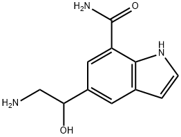 5-(1-hydroxy-2-aminoethyl)-1H-indole-7-carboxamide 化学構造式