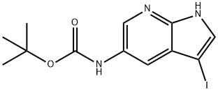TERT-BUTYL3-IODO-1H-PYRROLO[2,3-B]PYRIDIN-5-YLCARBAMATE,1015609-19-4,结构式