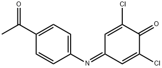 4-[(p-Acetylphenyl)imino]-2,6-dichloro-2,5-cyclohexadien-1-one Structure