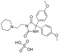 5,5-bis(4-methoxyphenyl)-3-[2-(1-piperidyl)ethyl]imidazolidine-2,4-dio ne, sulfuric acid Struktur