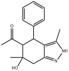 1-(6-HYDROXY-3,6-DIMETHYL-4-PHENYL-4,5,6,7-TETRAHYDRO-2H-INDAZOL-5-YL)-ETHANONE Structure