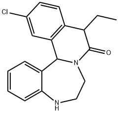 2-Chloro-5-ethyl-5,9,10,14b-tetrahydroisoquino[2,1-d][1,4]benzodiazepin-6(7H)-one,10159-05-4,结构式