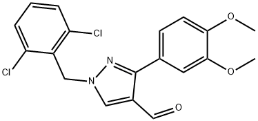 1-(2,6-DICHLOROBENZYL)-3-(3,4-DIMETHOXYPHENYL)-1H-PYRAZOLE-4-CARBALDEHYDE Struktur