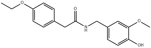 2-(4-ethoxyphenyl)-N-[(4-hydroxy-3-methoxy-phenyl)methyl]acetamide 化学構造式