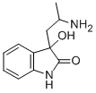 2-INDOLINONE, 3-HYDROXY-3-(2-AMINOPROPYL)- 化学構造式