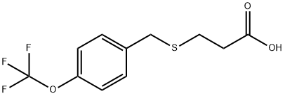 3-{[4-(trifluoromethoxy)benzyl]thio}propanoic acid 化学構造式