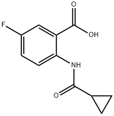 2-cyclopropaneaMido-5-fluorobenzoic acid 化学構造式