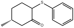 (5R)-5-甲基-2-(苯硫基)环己酮 结构式