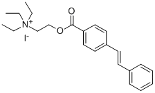 (2-Hydroxyethyl)triethylammonium iodide 4-stilbenecarboxylate 化学構造式