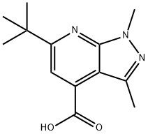 6-(tert-Butyl)-1,3-dimethyl-1H-pyrazolo[3,4-b]pyridine-4-carboxylic acid Structure