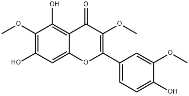 3,6,3'-トリメトキシ-5,7,4'-トリヒドロキシフラボン 化学構造式