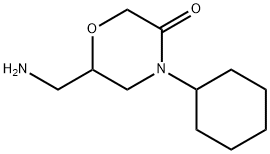 3-MORPHOLINONE, 6-(AMINOMETHYL)-4-CYCLOHEXYL- Struktur