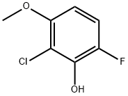 2-クロロ-6-フルオロ-3-メトキシフェノール 化学構造式