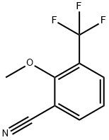 3-Cyano-2-methoxybenzotrifluoride, 2-Cyano-6-(trifluoromethyl)anisole, 3-(Trifluoromethyl)-o-anisonitrile 化学構造式