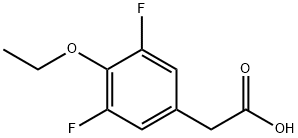4-エトキシ-3,5-ジフルオロフェニル酢酸 化学構造式
