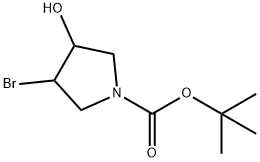 N-BOC-3-BROMO-4-HYDROXY-PYRROLIDINE 化学構造式