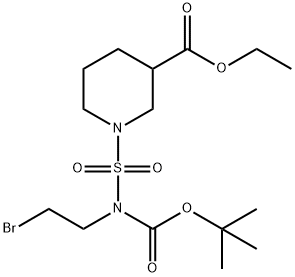 Ethyl 1-(N-(2-broMoethyl)-N-(tert-butoxycarbonyl)sulfaMoyl)piperidine-3-carboxylate Struktur