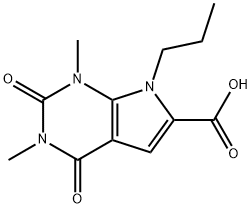 1,3-二甲基-2,4-二羰基-7-正丙基-2,3,4,7-四氢吡咯[2,3-D]嘧啶-6-羧酸 结构式