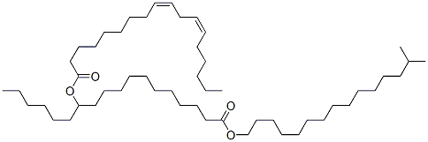 9,12-Octadecadienoic acid (9Z,12Z)-, 1-hexyl-12-(isohexadecyloxy)-12-oxododecyl ester,101842-77-7,结构式