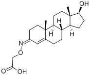 17BETA-HYDROXY-4-ANDROSTEN-3-ONE 3-[O-CARBOXYMETHYL]OXIME 结构式