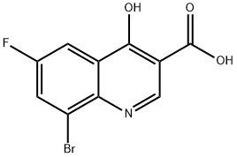 8-BROMO-6-FLUORO-4-HYDROXYQUINOLINE-3-CARBOXYLIC ACID 结构式